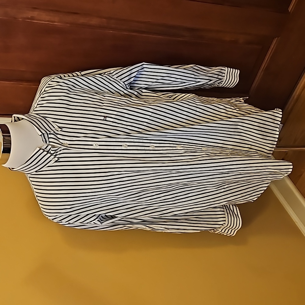 VINTAGE TOMMY HILFIGER BUTTON DOWN SHIRT TOP XXL GREEN WHITE MEN'S 90s